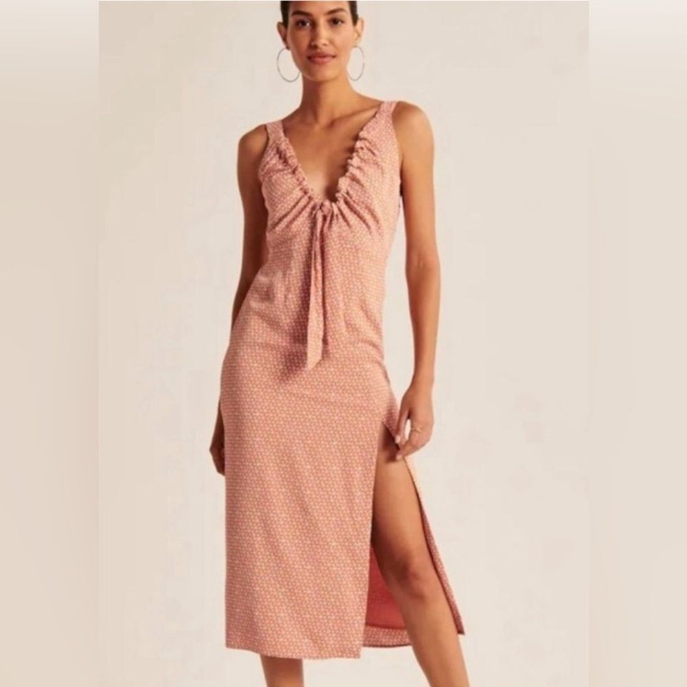 NWT Abercrombie and Fitch Cinched Neck Slip Midi Dress Sz XSP